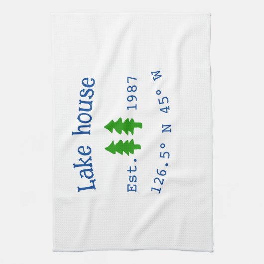 Het huis aan het meer. Datum jaar aangepaste coörd Theedoek (Verticaal)