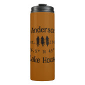 Het huis aan het meer. Datum jaar aangepaste coörd Thermosbeker (Voorkant)