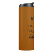 Het huis aan het meer. Datum jaar aangepaste coörd Thermosbeker (Gedraaid links)