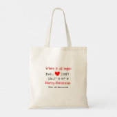 Het huis aan het meer. Datum jaar aangepaste coörd Tote Bag (Achterkant)