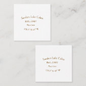 Het huis aan het meer. Datum jaar aangepaste coörd Vierkante Visitekaartje (Voorkant / Achterkant)