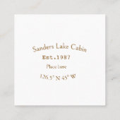 Het huis aan het meer. Datum jaar aangepaste coörd Vierkante Visitekaartje (Achterkant)
