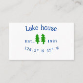 Het huis aan het meer. Datum jaar aangepaste coörd Visitekaartje (Voorkant)