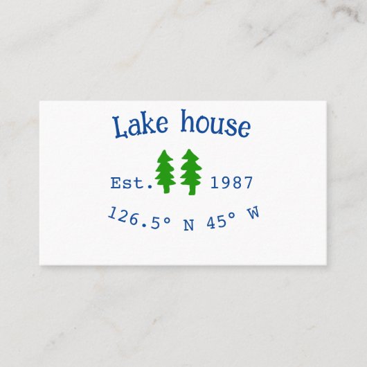 Het huis aan het meer. Datum jaar aangepaste coörd Visitekaartje (Voorkant)