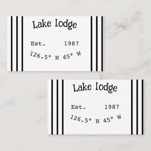 Het huis aan het meer. Datum jaar aangepaste coörd Visitekaartje (Voorkant / Achterkant)