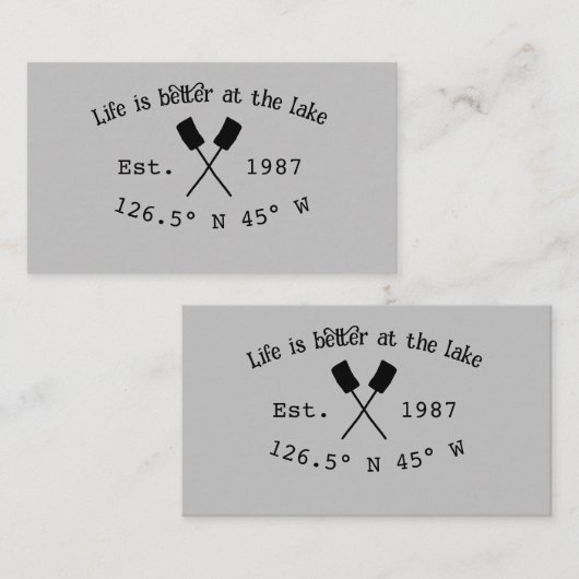 Het huis aan het meer. Datum jaar aangepaste coörd Visitekaartje (Voorkant / Achterkant)