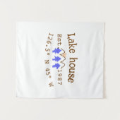 Het huis aan het meer. Datum jaar aangepaste coörd Wandkleed (Voorkant (horizontaal))