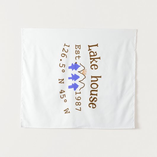 Het huis aan het meer. Datum jaar aangepaste coörd Wandkleed (Voorkant (horizontaal))