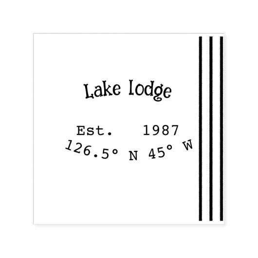 Het huis aan het meer. Datum jaar aangepaste coörd Zelfinktende Stempel (Design)