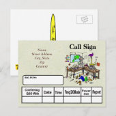 Het huis brouwt Kaart QSL van de Ham van de (Voorkant / Achterkant)