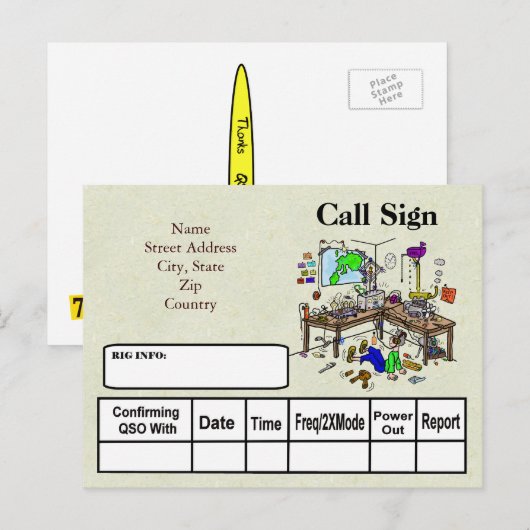 Het huis brouwt Kaart QSL van de Ham van de (Voorkant / Achterkant)