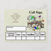 Het huis brouwt Kaart QSL van de Ham van de (Voorkant)