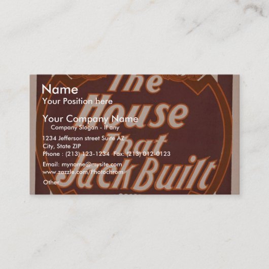 Het huis dat Jack bouwde, 'Broadhurst's' Retro de Visitekaartje (Voorkant)