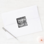 Het " Huis" en Dance Vierkante Sticker (Envelop)