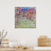 Het huis in de tuin van het roos door Claude Monet Poster (Keuken)