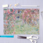 Het huis in de tuin van het roos door Claude Monet Tissuepapier (Craft)