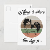 Het huis is waar de hond is, Japanse kin-hond Briefkaart (Voorkant / Achterkant)