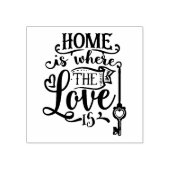 Het huis is waar de liefde Citaat is Rubberstempel (Afrduk)