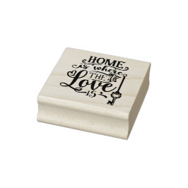 Het huis is waar de liefde Citaat is Rubberstempel