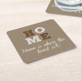 Het huis is waar het Hart Citaat is Kartonnen Onderzetters (Schuin)