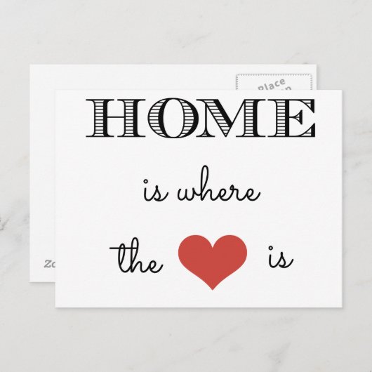 Het huis is waar het Hart is Briefkaart (Voorkant / Achterkant)