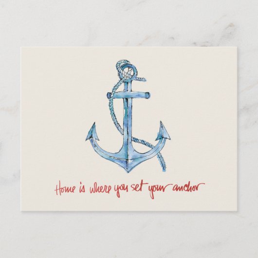 Het huis is waar u Uw Anker plaatst Briefkaart (Voorkant)