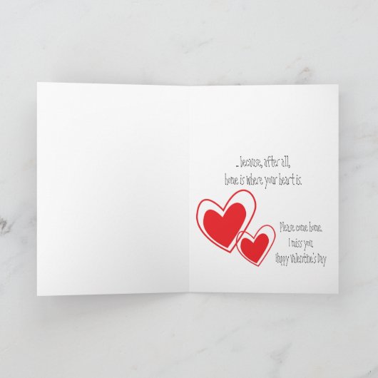 Het huis is waar Uw Hart Valentijn is Feestdagen Kaart (Binnen)