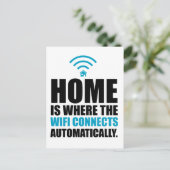 Het huis is waar WiFi automatisch verbindt Briefkaart (Staand voorkant)