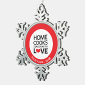 Het huis kookt Seizoen met Liefde Tin Sneeuwvlok Ornament (Rechts)