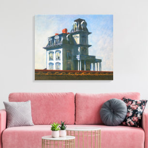 Het huis langs het spoor Edward Hopper Canvas Afdruk