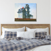 Het huis langs het spoor | Edward Hopper | Canvas Afdruk (Insitu (Slaapkamer))