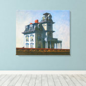 Het huis langs het spoor | Edward Hopper | Canvas Afdruk (Insitu (Houten vloer))