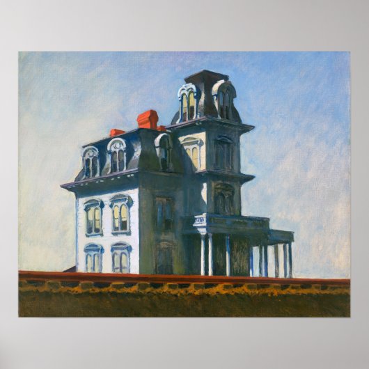 Het huis langs het spoor | Edward Hopper | Poster (Voorkant)