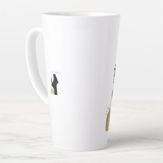 Het huis Medium Tall Mok- w gouden tas Latte Mok (Linkerhoek)