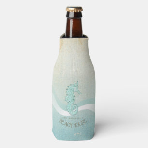 Het Huis Seahorse Aqua Blauwe ID623 van het strand Flesjeskoeler