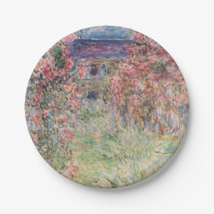 Het huis tussen de rozen - Claude Monet Papieren Bordje
