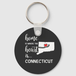 Het huis van Connecticut is waar het hart is Sleutelhanger