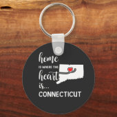 Het huis van Connecticut is waar het hart is Sleutelhanger (Voorkant)