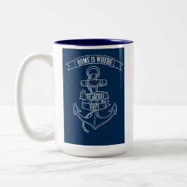 Het Huis van de Anker is waar de Anker Aangepast D Tweekleurige Koffiemok