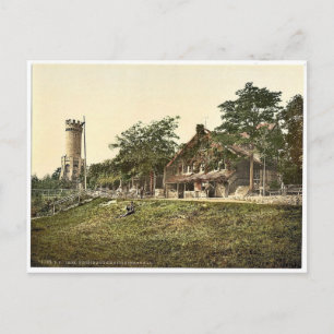 Het huis van de boswachters en het soldatenmonumen briefkaart