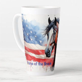 Het huis van de dappere vlag en het paard latte mok
