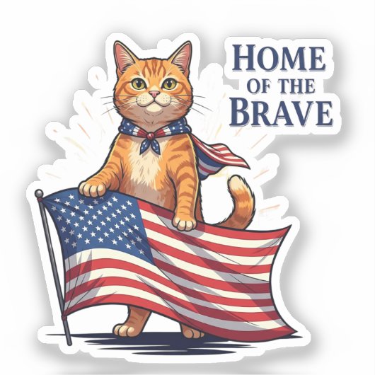 Het huis van de dapperen - Patriottische kat Sticker (Voorkant)