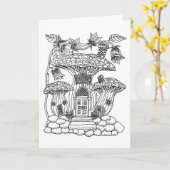 Het Huis van de Fee van de paddestoel kleurt Leeg Kaart (Gele Bloem)