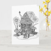 Het Huis van de Fee van de stomp kleurt het zelf Kaart (Gele Bloem)