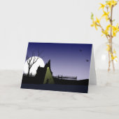 Het Huis van de Heks van Halloween Kaart (Gele Bloem)