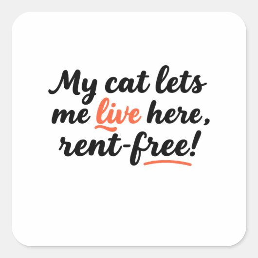 Het huis van de kat vierkante sticker (Voorkant)