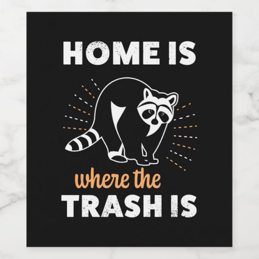 Het huis van de loopbrug is waar het afval is wijn etiket (Enkel label)