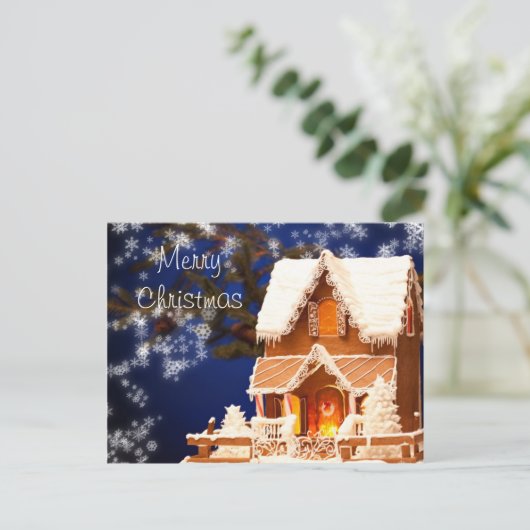 Het huis van de peperkoek feestdagenkaart (Staand voorkant)