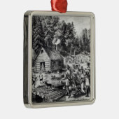 Het huis van de pioneer aan de Westerne grens Metalen Ornament (Rechts)