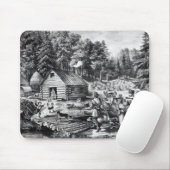 Het huis van de pioneer aan de Westerne grens Muismat (Met muis)